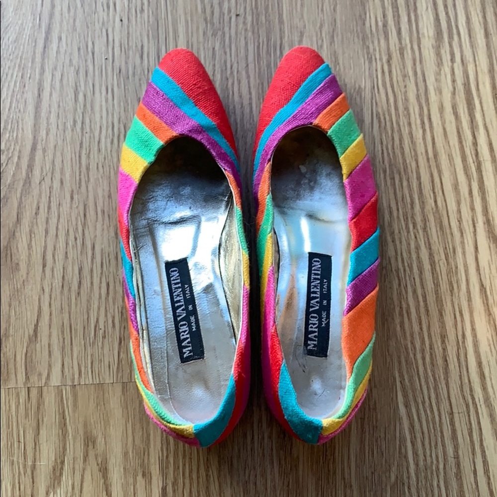 Vintage Valentino rainbow flats
